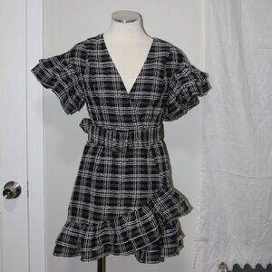 C/MEO Collective | CMEO Plaid Mini Dress in Black and White